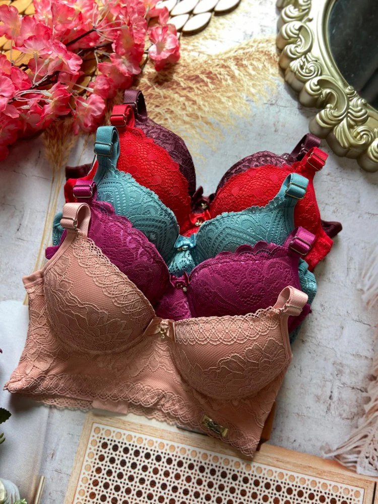 Sutiã Reforçado c/renda Bella - Rosa Seco (rendas variadas)